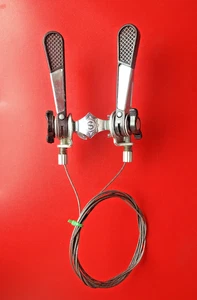 NEW OLD STOCK VINTAGE SIMPLEX PRESTIGE DOWNTUBE GEAR LEVERS,WITH NEW CABLES - Picture 1 of 5