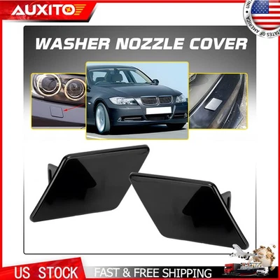 Tapas de cubierta de boquilla de lavadora de faros 2 piezas para BMW 325i 328i 330i 335i 2006-2008 Foto 1 de 4