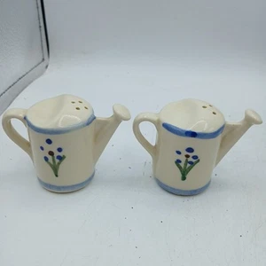 Vintage Salz und Pfefferstreuer Keramik Blumen Pflanze Gießkanne Garten - Bild 1 von 5