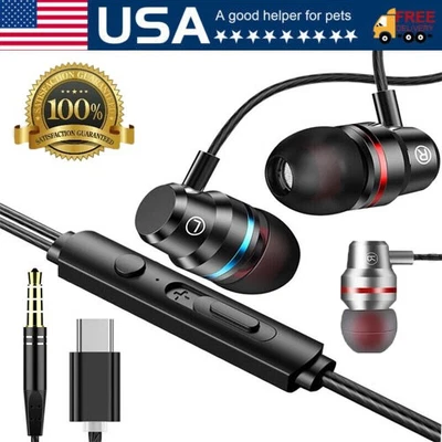 Auriculares con cable estéreo HIFI Bass Auriculares intrauditivos Micrófono 3,5 mm USB-C Foto 1 de 4