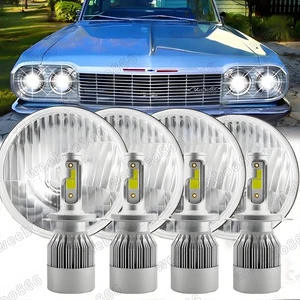 For Ford Galaxie 500 1962-74 5.75 5-3/4" LED Headlights Hi/Lo Beam Halo DRL 4PCS - Bild 1 von 14