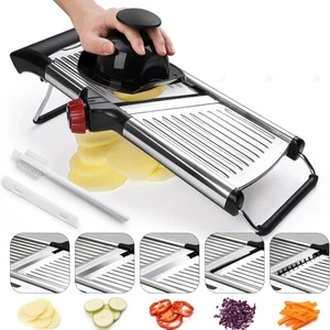 Affettatrice regolabile per alimenti in acciaio inox tritatutto per verdure taglia alimenti - Foto 1 di 9