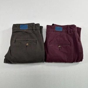 2 Mugsy Jeans Herren Chino Hose braun weinrot Größe 30x30 Brooks Ports - Bild 1 von 17