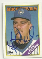 Mark Knudson   Milwaukee Brewers Personally Autographed Card