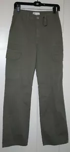 Zara Women's Pants Cargo High Waisted Six Pockets Khaki Green Size 2 - Picture 1 of 13