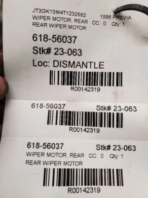 Toyota Previa, Motor limpiaparabrisas trasero, 1992-1997, 85120-95D02 | 85170-28020 Foto 1 de 4