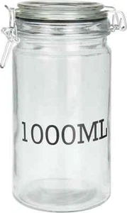 1000ml Clear Glass Storage Preserving Jar Airtight Seal Clip Top Container Lid - Picture 1 of 1