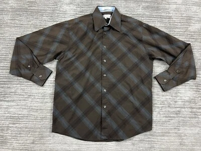 Eighty Eight Shirt Mens Medium Brown Cotton Blend Button Up Long Sleeve - Image 1 of 4
