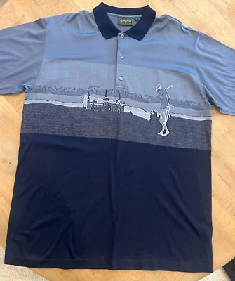 Bobby Jones at St Andrews Blue 100% Cotton GOLF Polo Shirt Large L British Open - Image 1 of 4
