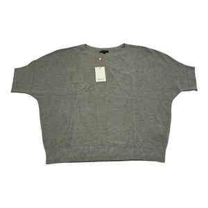 Quince Cotton Cashmere Link-Stitch Sweater Heather Gray Large Lightweight Knit - Picture 1 of 6
