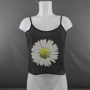 LA Hearts Women Tank Top XS Black Daisy Print Y2K Indie Garden Loud Luxury Y2K - Picture 1 of 12