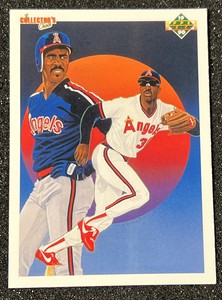 1990 Upper Deck Baseball # 5 Angels Checklist Devon White ALL STAR MLB MVP .-.!!