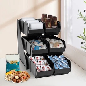 3 Ebenen Kompakt Holz Kaffeestation Organizer für Theke, Gewürz Organizer - Bild 1 von 12