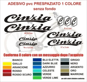 KIT CINZIA Bike Stickers Vintage Graziella Sticker Decals Era Bike Logo - Picture 1 of 1
