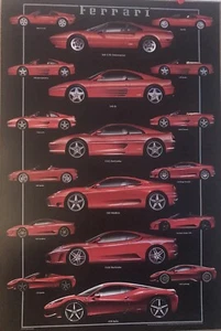 Ferrari History -and More Extremely Rare Car Poster!! Stunning! Out Of Print! - Picture 1 of 3