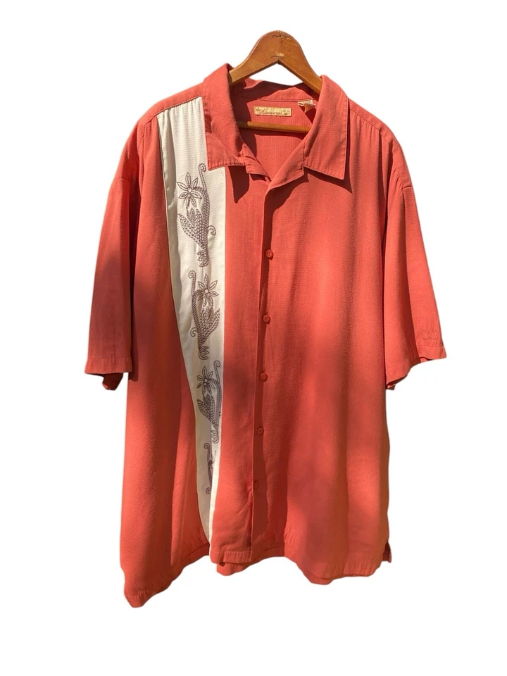 Camisa Havanera Co Para Hombres 3XLT Bordada con Botones Bolos Nota de Música Azul Foto 1 de 4