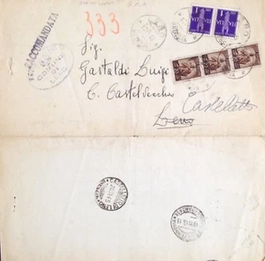 § LENO 1945 - Ciclostilata viaggiata - Intimazione taglio e consegna di legna - Bild 1 von 1