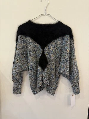 Suéter Vintage Años 80 Tejido a Mano Lana de Cordero/Angora Tinte Espacial Funky Único Foto 1 de 4