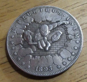 1893 Spiderman - Hobo Nickel Coin - Abstract Art Craft Decoration Gift - Picture 1 of 12