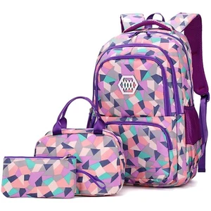 Schulrucksack Mädchen Teenager – Kinder Rucksack mit Lunch-Tasche, Etui, 3-in-1 - Bild 1 von 2