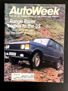 REVISTA AUTOWEEK 15 DE DICIEMBRE 1986 RANGE ROVER DEBUT EN EE. UU. NASCAR PORSCHE 944S Coches - Imagen 1 de 4