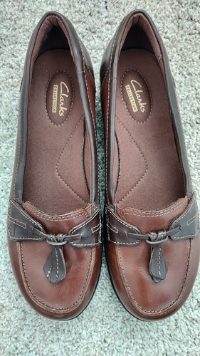 Scarpe mocassino Clarks donna Ashland Bubble marrone pelle nappa 8 5 M