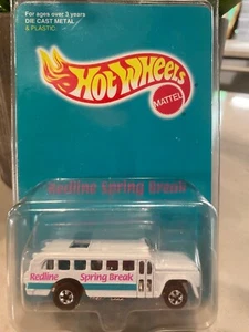 1995 Hot Wheels Redline Spring Break Collector #01 S'COOL BUS White w/RL 5 Spoke - Picture 1 of 2