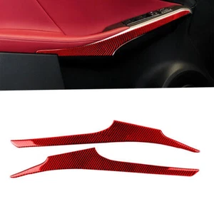 2Pcs For Lexus IS250 300 350 200T 14-18 Red Carbon Fiber Door Armrest Panel Trim - Picture 1 of 11