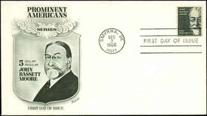 US FDC #1295  Fleetwood Cachet Smyrna, DE John Bassett Moore Unaddressed - Picture 1 of 1