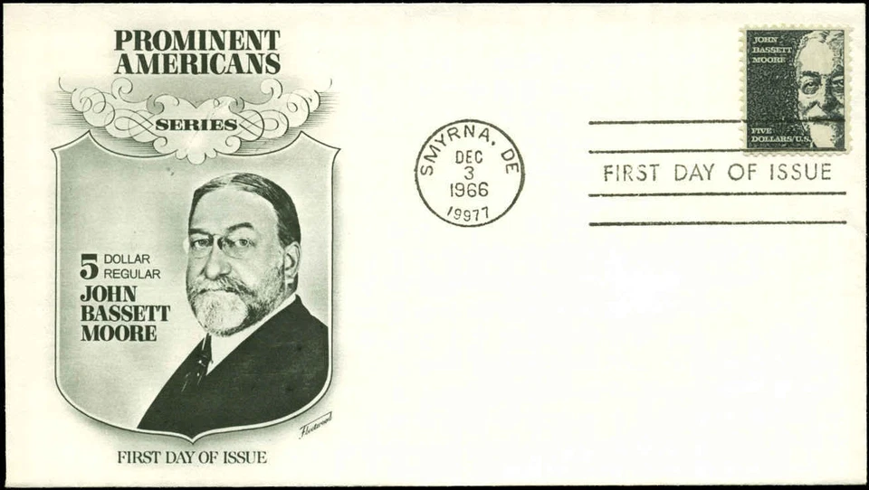 US FDC #1295  Fleetwood Cachet Smyrna, DE John Bassett Moore Unaddressed - Image 1 of 1