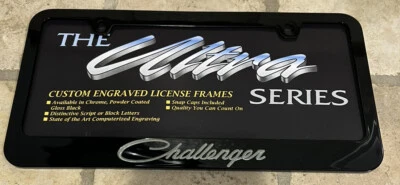 Dodge Challenger License Plate Frame Stainless Steel Black - Ultra Series Plate - Image 1 of 2