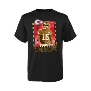 Kansas City Chiefs Patrick Mahomes #15 Youth T-Shirt – Black Short Sleeve NFL - Picture 1 of 1