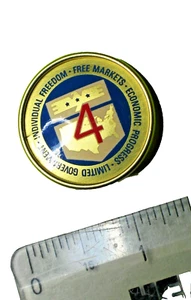 4 Freiheiten Politische Kampagne Pin Zurück Button Märkte, Fortschritt, Regierung, Individual - Bild 1 von 7