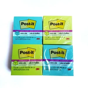 3m SUPER STICKY Post-It-Notes Bright Colors 3"X3" (4 Packs)1440 total sheets. - Picture 1 of 2