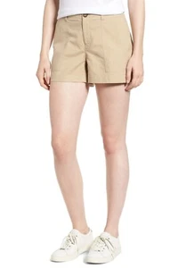 Nordstrom Signature NEW Beige Women's USA Size 6 Khaki Chino Shorts 151297 - Picture 1 of 2