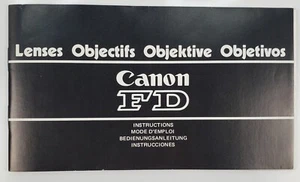 Canon FD Lenses Instructions Manual Guide Booklet Japan 1101-012 Vintage - Picture 1 of 6