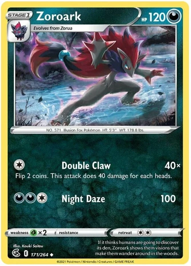 x4 Zoroark - 171/264 - Uncommon Pokemon SS08 Fusion Strike M/NM - Image 1 of 1
