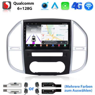360°KAM 128G Für Mercedes Benz Vito W447 14-20 Android Autoradio CarPlay Nav GPS - Bild 1 von 4