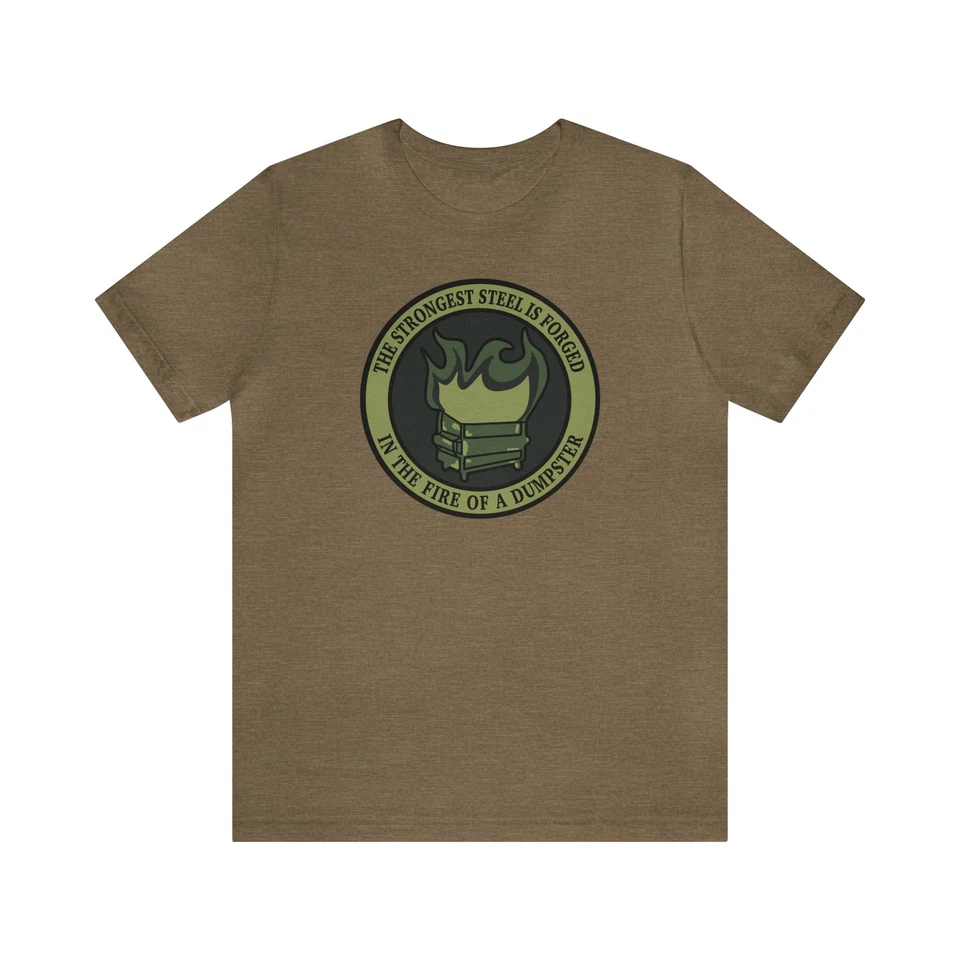 Dumpster Fire Short Sleeve Tee- Army Green - Image 1 of 1
