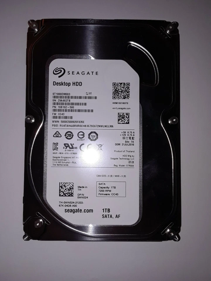 Seagate Barracuda ST1000DM003 1 TB,Internal,7200 RPM,3.5 inch Hard Drive "NEW" - Image 1 of 1