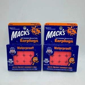 Mack'S Soft Moldable Silicone Putty Ear Plugs Kids Size New 2 Boxes 6 Pair Each - Picture 1 of 11