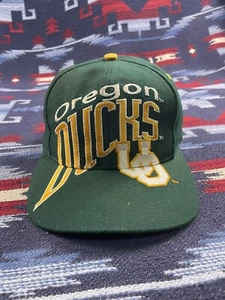 De Colección Años 90 NCAA Oregon Ducks The Game Logo Grande Lana Verde Snapback Gorra Gorra - Imagen 1 de 10