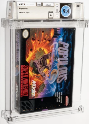 POPULOUS SNES NTSC 9.4 A  Sealed VGA WATA Graded - Image 1 of 2