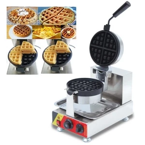Kommerzielles rotierendes belgisches Waffeleisen 110 V Antihaftbeschichtet Einzeln Rund Waffeleisen - Bild 1 von 6