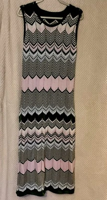 Sleeveless Crochet maxi dress striped green,pink,and white size 2X - Image 1 of 3