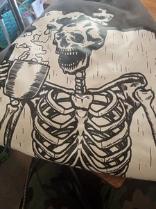 Rock On Smiling Skull Skelett Gothic Sweat Shirt Erwachsene Gr. XXL  - Bild 1 von 1