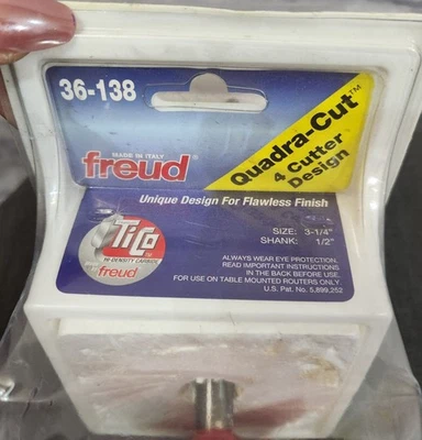 Freud 36-138 Quadra-Cut Router Bit 3-1/4" Diameter 1/2" Shank - Image 1 of 3