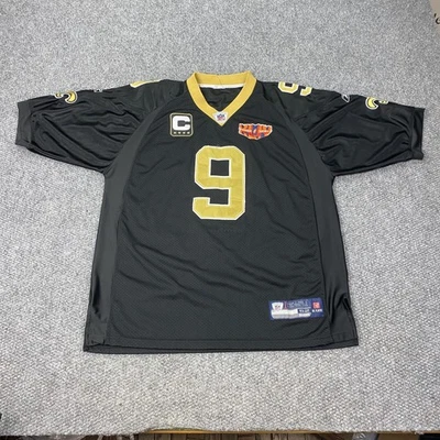 New Orleans Saints Jersey Mens 2XL Black NFL Drew Brees Super Bowl XLIV Reebok - Image 1 of 4
