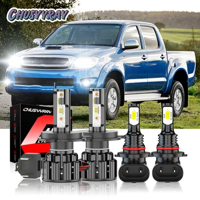 Faros LED de haz alto/bajo + faros antiniebla 6000K para Toyota Hilux 2004-2019 Foto 1 de 4