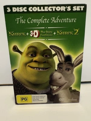 Shrek  (3 Disc Collectors set) Shrek 1, Shrek 2, Shrek 3D Region 2 & 4🎯 - Image 1 of 4